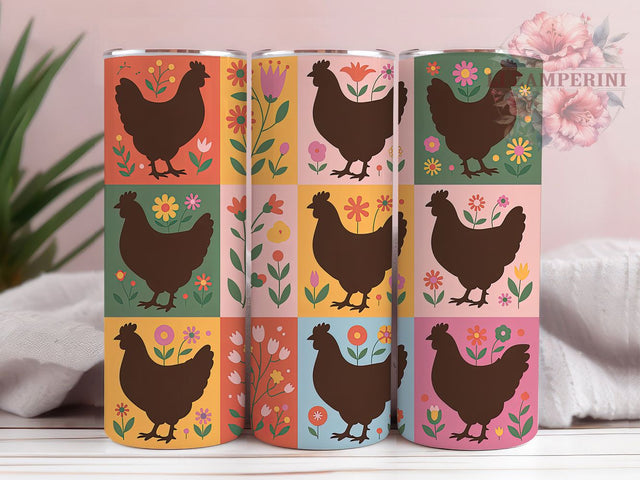 Rustic Farmhouse Chicken Quilt Tumbler, Country Farm Tumbler, Rustic Chicken Wrap, Whimsical Quilt Wrap, Farmhouse Chicken Wrap, Sublimation Design, Trendy Gift Idea Sublimation Li Zamperini 