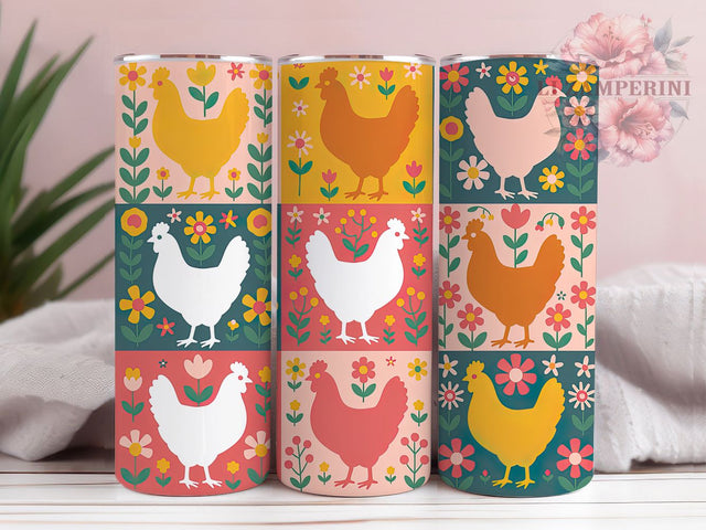 Rustic Farmhouse Chicken Quilt Tumbler, Country Farm Tumbler, Rustic Chicken Wrap, Whimsical Quilt Wrap, Farmhouse Chicken Wrap, Sublimation Design, Trendy Gift Idea Sublimation Li Zamperini 