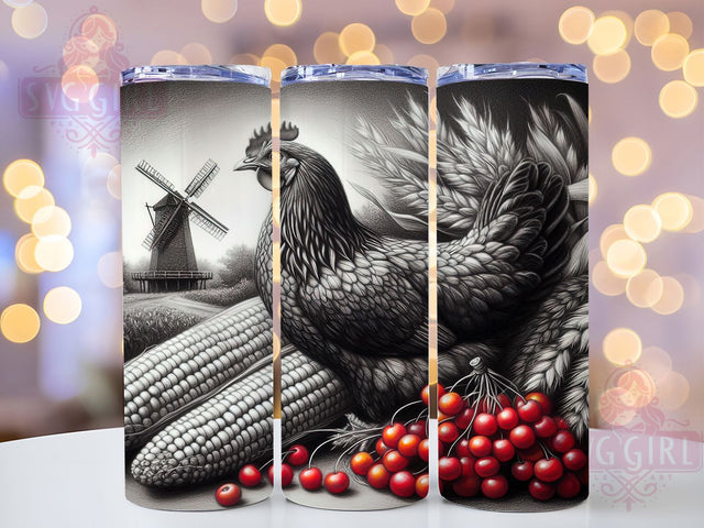 Rustic Farmhouse Chicken Tumbler, Seamless Farm Tumbler, Rustic Chicken Wrap, Country Farm Wrap, Whimsical Chicken Wrap, Sublimation Design, Trendy Gift Idea Sublimation SvggirlplusArt 