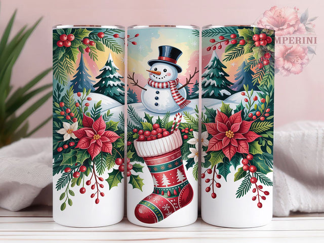 Rustic Farmhouse Snowman Tumbler, Winter Christmas Wrap, 20Oz Skinny Tumbler, Farmhouse Holiday Sublimation, Vintage Snowman Design, Cozy Winter Tumbler, Country Christmas Wrap Sublimation Li Zamperini 
