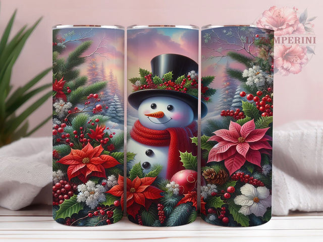 Rustic Farmhouse Snowman Tumbler, Winter Christmas Wrap, 20Oz Skinny Tumbler, Farmhouse Holiday Sublimation, Vintage Snowman Design, Cozy Winter Tumbler, Country Christmas Wrap Sublimation Li Zamperini 