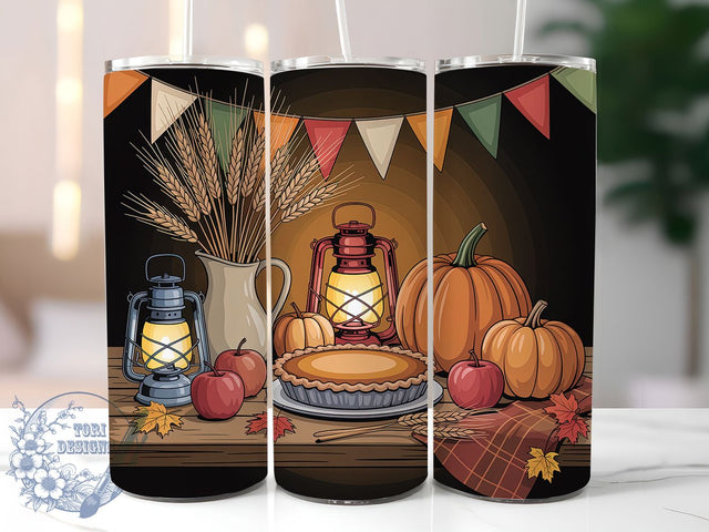 Rustic Farmhouse Thanksgiving Tumbler, Thanksgiving Tumbler Design, 20oz Sublimation Wrap, Rustic Holiday Drinkware, Autumn Harvest Tumbler, Pumpkin Fall Design, Country Style Wrap Sublimation ToriDesigns 