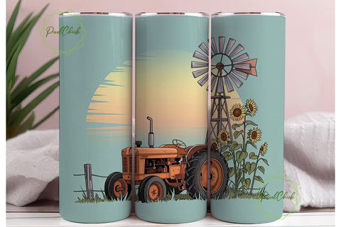 Rustic Farmhouse Tumbler Wrap Sublimation PixelChick 