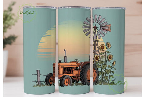 Rustic Farmhouse Tumbler Wrap Sublimation PixelChick 