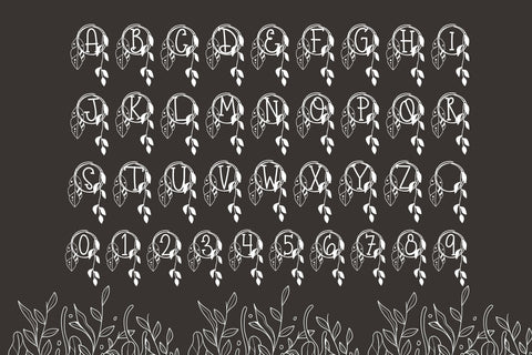 Rustic Feather Circle Monogram Font Dm Letter Studio 