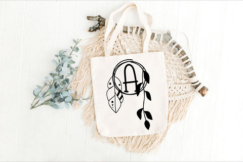 Rustic Feather Circle Monogram Font Dm Letter Studio 