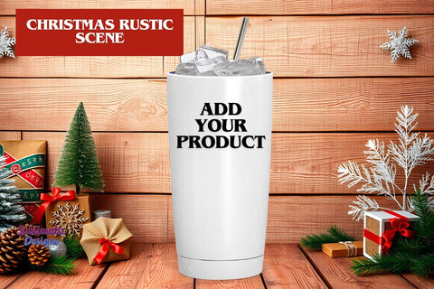 Rustic Festive Scene Background Mock Up Photo Sublimatiz Designs 