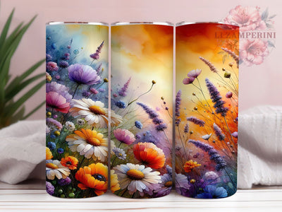 Rustic Field Floral Tumbler, Field Flower Tumbler, Rustic Flower Wrap, Elegant Seamless Wrap, Country Floral Wrap, Sublimation Design, Trendy Gift Idea Sublimation Li Zamperini 