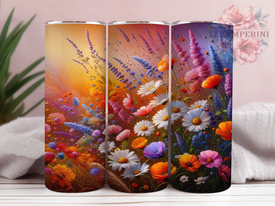 Rustic Field Floral Tumbler, Field Flower Tumbler, Rustic Flower Wrap, Elegant Seamless Wrap, Country Floral Wrap, Sublimation Design, Trendy Gift Idea Sublimation Li Zamperini 