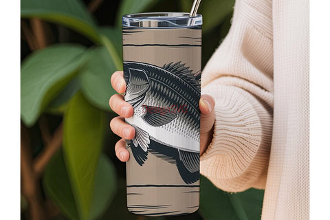 Rustic Fishing Tumbler Wrap Sublimation DesignSVG 