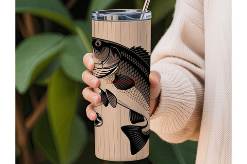Rustic Fishing Tumbler Wrap Sublimation DesignSVG 