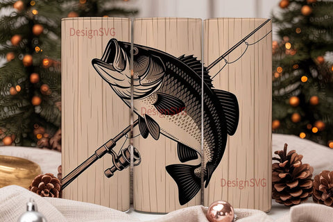 Rustic Fishing Tumbler Wrap Sublimation DesignSVG 