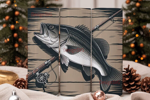 Rustic Fishing Tumbler Wrap Sublimation DesignSVG 