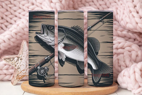 Rustic Fishing Tumbler Wrap Sublimation DesignSVG 