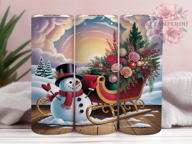 Rustic Floral Christmas Tumbler, Floral Christmas, Rustic Floral Design, Holiday Flowers, Christmas Tumbler, 20oz Tumbler, Sublimation Design Sublimation Li Zamperini 