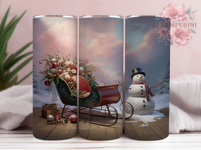Rustic Floral Christmas Tumbler, Floral Christmas, Rustic Floral Design, Holiday Flowers, Christmas Tumbler, 20oz Tumbler, Sublimation Design Sublimation Li Zamperini 