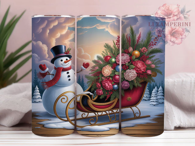 Rustic Floral Christmas Tumbler, Floral Christmas, Rustic Floral Design, Holiday Flowers, Christmas Tumbler, 20oz Tumbler, Sublimation Design Sublimation Li Zamperini 