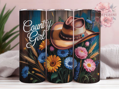 Rustic Floral Cowgirl Tumbler, Rustic Western Tumbler, Floral Cowgirl 20oz Wrap, Sublimation Design, Stylish Gift Idea, Western Cowgirl Wrap, Country Floral Tumbler Sublimation Li Zamperini 