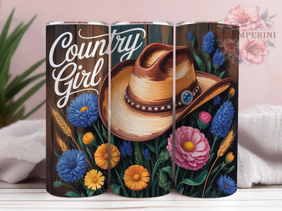 Rustic Floral Cowgirl Tumbler, Rustic Western Tumbler, Floral Cowgirl 20oz Wrap, Sublimation Design, Stylish Gift Idea, Western Cowgirl Wrap, Country Floral Tumbler Sublimation Li Zamperini 