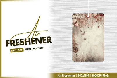 Rustic floral design with peacock feather air freshener png Sublimation Regulrcrative 