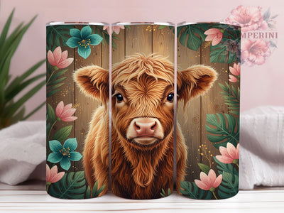 Rustic Floral Highland Cow Tumbler, Highland Cow Tumbler, Western Country 20oz Wrap, Sublimation Design, Stylish Gift Idea, Country Cow Wrap, Western Floral Tumbler Sublimation Li Zamperini 