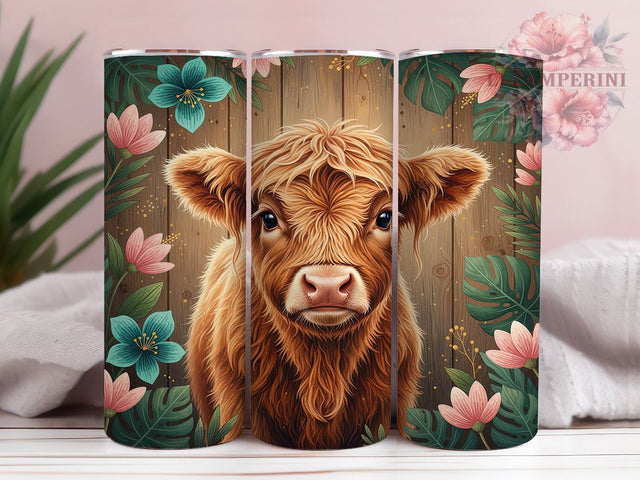 Rustic Floral Highland Cow Tumbler, Highland Cow Tumbler, Western Country 20oz Wrap, Sublimation Design, Stylish Gift Idea, Country Cow Wrap, Western Floral Tumbler Sublimation Li Zamperini 