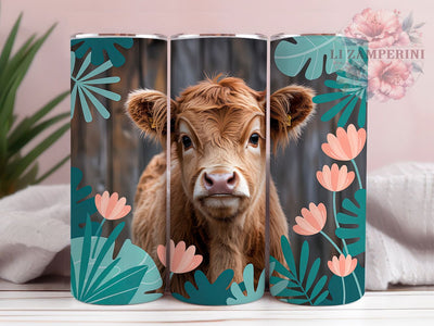Rustic Floral Highland Cow Tumbler, Highland Cow Tumbler, Western Country 20oz Wrap, Sublimation Design, Stylish Gift Idea, Country Cow Wrap, Western Floral Tumbler Sublimation Li Zamperini 