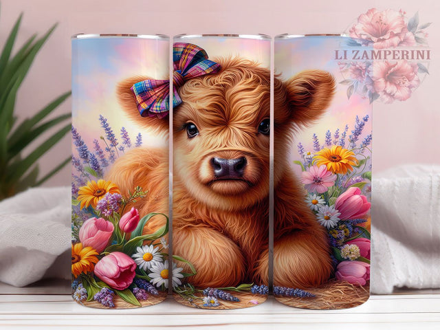 Rustic Floral Highland Cow Tumbler, Spring Cow Tumbler, Rustic Farm Wrap, Floral Cow Wrap, Country Cowgirl Wrap, Sublimation Design, Trendy Gift Idea Sublimation Li Zamperini 