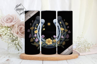 Rustic Floral Horseshoe 20oz Tumbler Sublimation sassyprint 