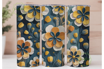 Rustic Floral Tumbler Wrap Sublimation PixelChick 