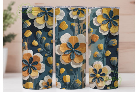 Rustic Floral Tumbler Wrap Sublimation PixelChick 