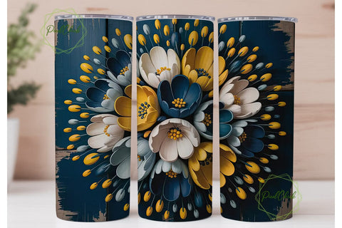 Rustic Floral Tumbler Wrap Sublimation PixelChick 
