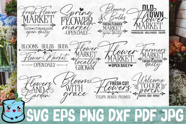 Rustic Flower Market Bundle SVG MintyMarshmallows 