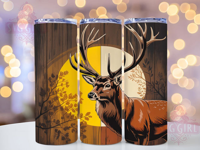 Rustic Forest Deer Tumbler, Forest Wildlife Pattern, Rustic Deer Design, 20Oz Sublimation Wrap, Outdoor Deer Art, Woodland Texture, Tumbler Sublimation Sublimation SvggirlplusArt 