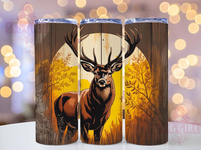 Rustic Forest Deer Tumbler, Forest Wildlife Pattern, Rustic Deer Design, 20Oz Sublimation Wrap, Outdoor Deer Art, Woodland Texture, Tumbler Sublimation Sublimation SvggirlplusArt 