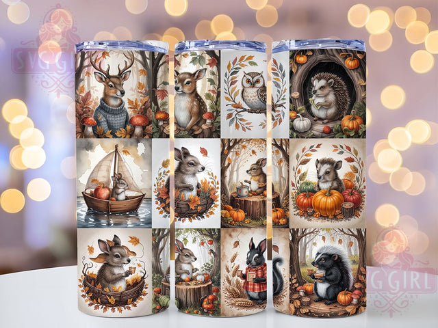 Rustic Forest Fall Tumbler Wrap, Fall Forest Cup, 20oz Sublimation, Autumn Woodland Mug, Forest Animal Tumbler, Rustic Fall Drinkware, Nature Fall Cup Sublimation SvggirlplusArt 