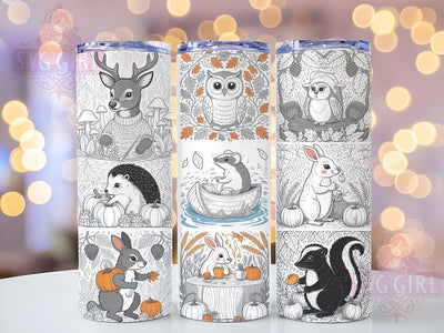 Rustic Forest Fall Tumbler Wrap, Fall Forest Cup, 20oz Sublimation, Autumn Woodland Mug, Forest Animal Tumbler, Rustic Fall Drinkware, Nature Fall Cup Sublimation SvggirlplusArt 