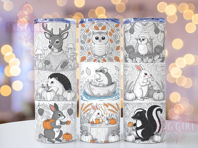 Rustic Forest Fall Tumbler Wrap, Fall Forest Cup, 20oz Sublimation, Autumn Woodland Mug, Forest Animal Tumbler, Rustic Fall Drinkware, Nature Fall Cup Sublimation SvggirlplusArt 