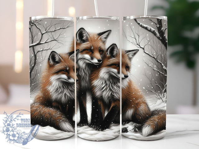 Rustic Fox Tumbler Wrap, Fox Tumbler, Wildlife Decor, Animal Lover Gift, 20oz Tumbler Wrap, Sublimation Design, Nature Drinkware, Rustic Fox Art Sublimation ToriDesigns 