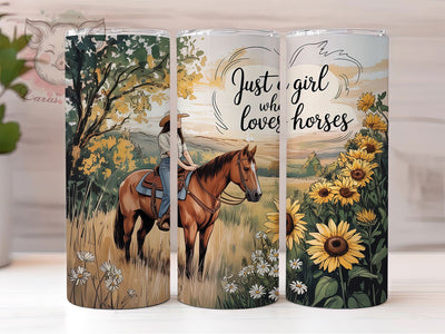Rustic Girl Horse Lover Tumbler, Girl Horse Tumbler, Rustic Horse Wrap, Whimsical Horse Wrap, Country Horse Wrap, Sublimation Design, Trendy Gift Idea Sublimation Lara' s Designs 