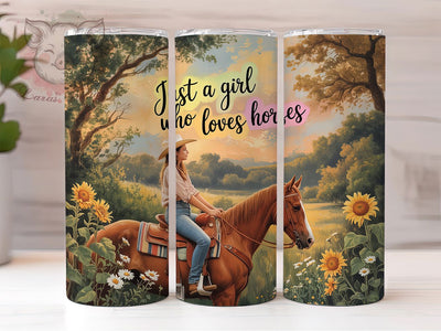 Rustic Girl Horse Lover Tumbler, Girl Horse Tumbler, Rustic Horse Wrap, Whimsical Horse Wrap, Country Horse Wrap, Sublimation Design, Trendy Gift Idea Sublimation Lara' s Designs 