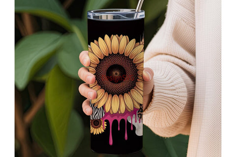 Rustic Glam Sunflower 20oz Tumbler Wrap Sublimation DesignSVG 