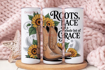 Rustic Grace Cowboy Boots 20oz Tumbler Sublimation DesignSVG 