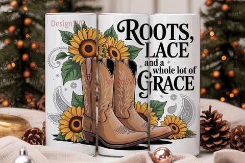 Rustic Grace Cowboy Boots 20oz Tumbler Sublimation DesignSVG 