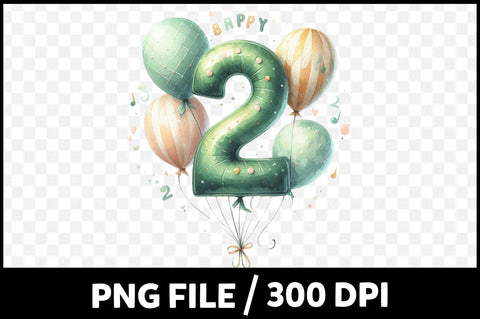 Rustic Green Birthday Watercolor Clipart Sublimation SVGista 