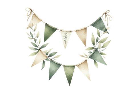 Rustic Green Birthday Watercolor Clipart Sublimation SVGista 