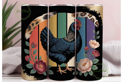 Rustic Hen 20oz Tumbler Wrap Sublimation PixelChick 