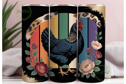 Rustic Hen 20oz Tumbler Wrap Sublimation PixelChick 