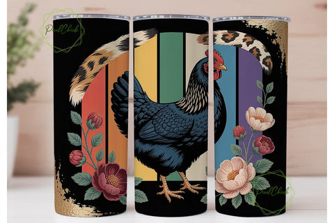 Rustic Hen 20oz Tumbler Wrap Sublimation PixelChick 