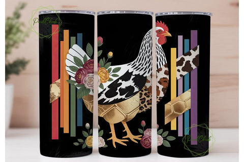 Rustic Hen 20oz Tumbler Wrap Sublimation PixelChick 